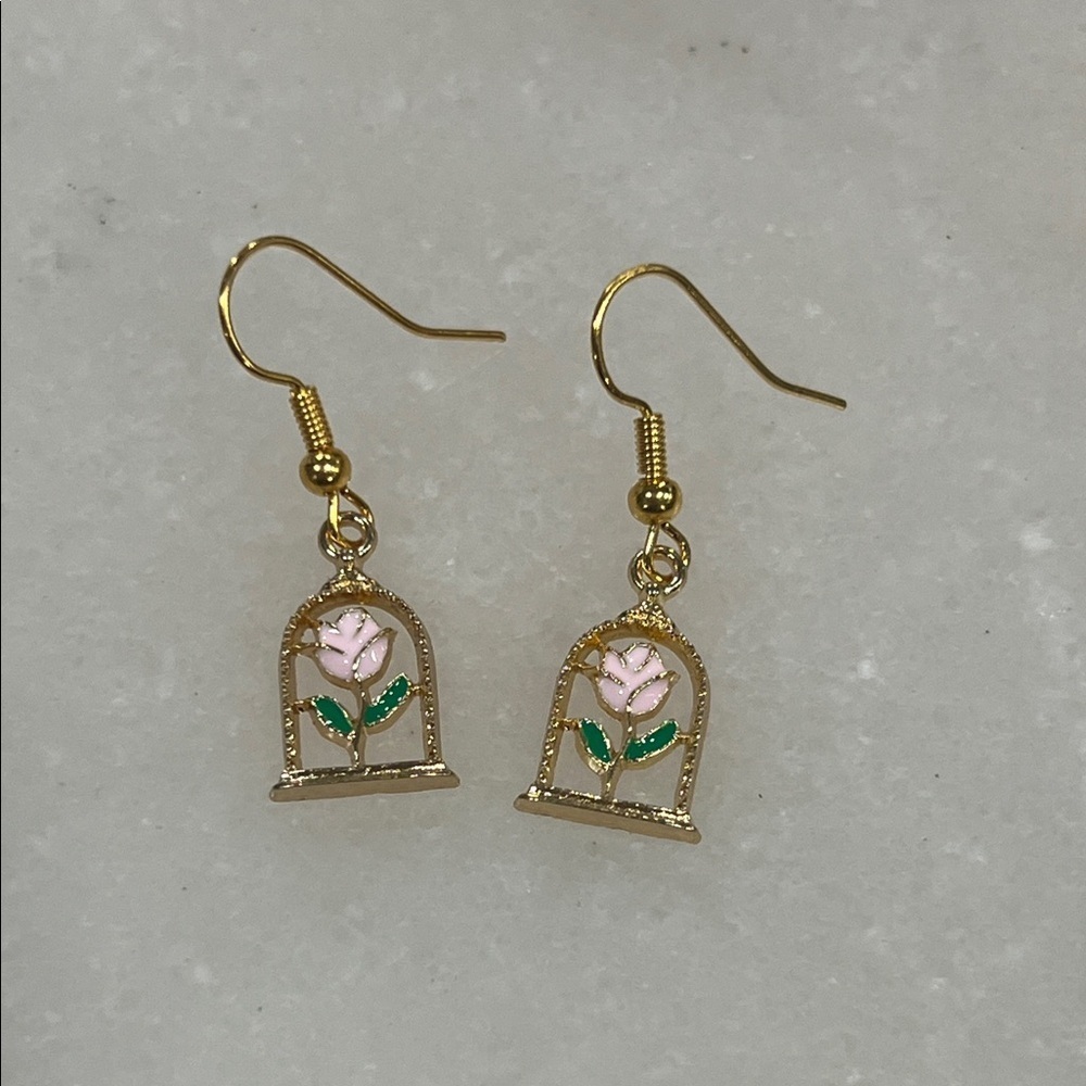 3/$30 Bundle • Belle Inspired Earrings  • Cute Rose Earrings